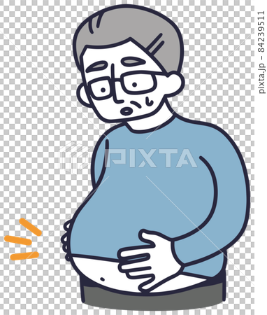 肥満気味の男性 シンプルイラスト 肥満気味の男性 シンプルイラスト 84239511