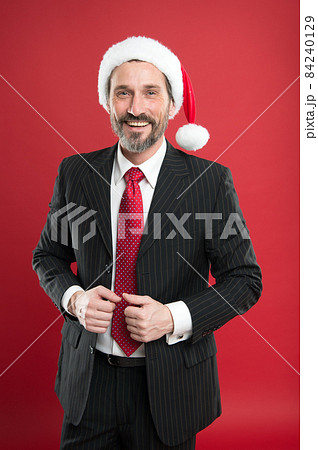 Businessman dressed in Santa Claus. Christmas holidays 84240129