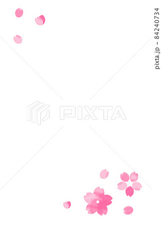 桜の花の喪中見舞いはがき(文章なし) 桜の花の喪中見舞いはがき(文章なし) 84240734