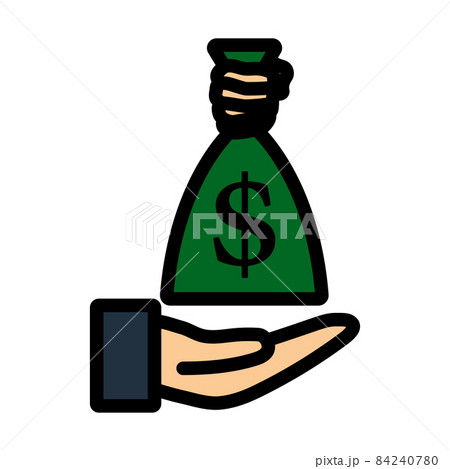 Hand Holding The Money Bag Icon 84240780