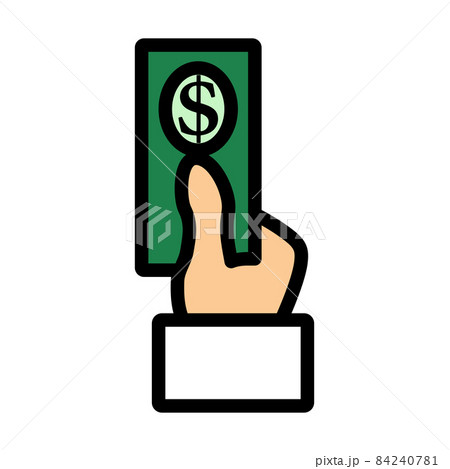Hand Hold Dollar Banknote Icon 84240781
