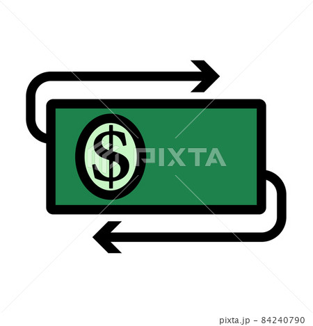 Cash Back Dollar Banknote Icon 84240790