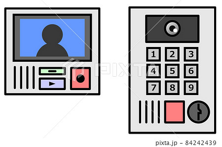 集合住宅の呼出につかうインターホン設備イラスト 84242439