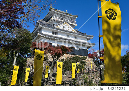 青空の岐阜城 天守閣と城壁 青空の岐阜城 天守閣と城壁 84245221