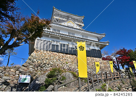 青空の岐阜城 天守閣と城壁 青空の岐阜城 天守閣と城壁 84245265