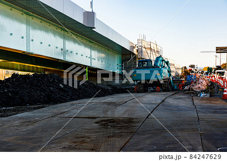 埼玉県富士見市国道254号和光富士見バイパス道路工事 重機バックホー 埼玉県富士見市国道254号和光富士見バイパス道路工事 重機バックホー 84247629