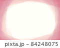 絵本のような暖かい感じのピンクのフレームイラスト手描き水彩風 84248075