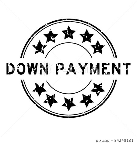 Grunge black down payment word with star icon round rubber seal stamp on white background Grunge black down payment word with star icon round rubber seal stamp on white background 84248131
