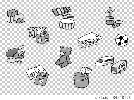 Children's toy set monochrome Children's toy set monochrome 84248198