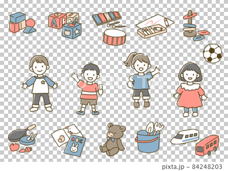 兒童和玩具的插圖集 84248203