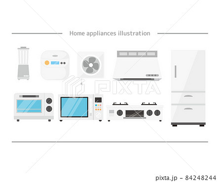 シンプルな家電製品のイラスト   キッチン　冷蔵庫 84248244