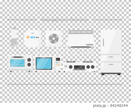 Illustration of simple home appliances Kitchen refrigerator 84248244