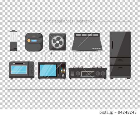 Illustration of simple home appliances Kitchen refrigerator 84248245