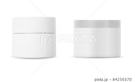 White plastic cosmetic cream jar mockup. Skin care White plastic cosmetic cream jar mockup. Skin care 84250370