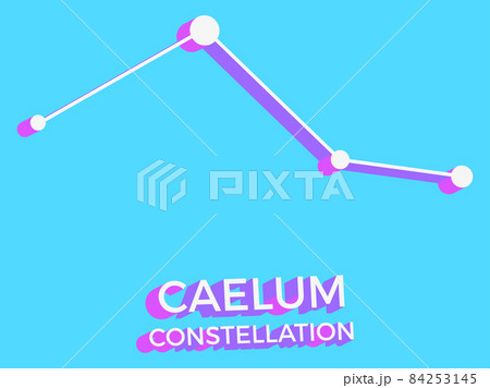 Caelum constellation 3d symbol. Constellation icon in isometric style on blue background. Cluster of stars and galaxies. Vector illustration Caelum constellation 3d symbol. Constellation icon in isometric style on blue background. Cluster of stars and galaxies. Vector illustration 84253145