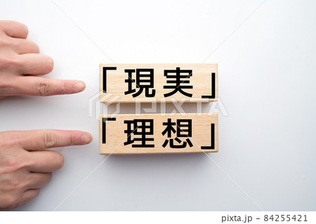 イメージ　「理想」　「現実」 84255421