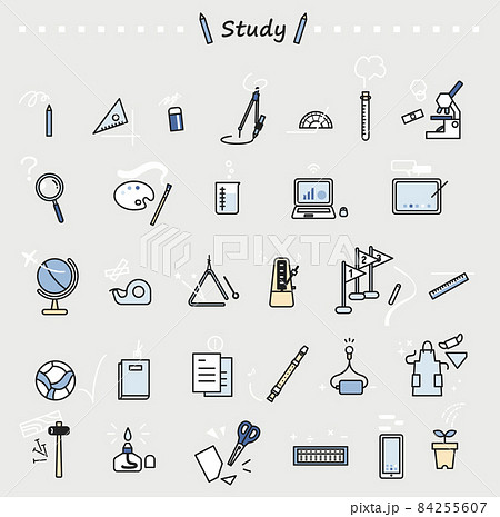 学校の勉強道具アイコンセット 84255607