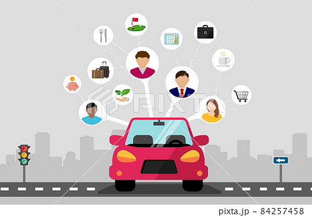 カーシェア・カーシェアリング ベクターバナーイラスト  84257458