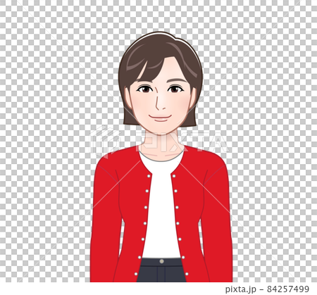 A woman in cardigan A woman in cardigan 84257499