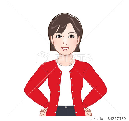 カーディガンを着た女性 カーディガンを着た女性 84257520