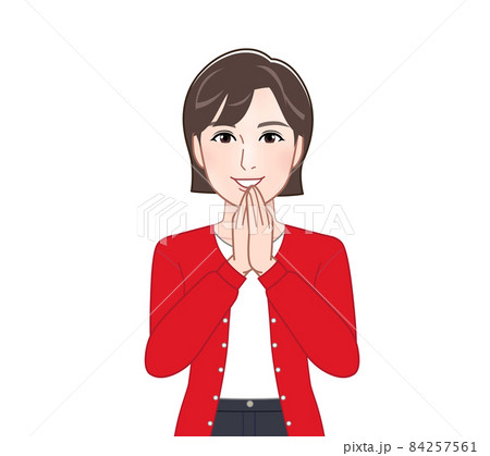 カーディガンを着た女性 84257561