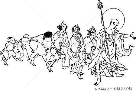 亡者たちを引き連れるお釈迦様 84257749