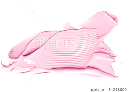 Blush pink beauty cosmetic texture isolated on white background, smudged makeup emulsion cream smear or foundation smudge, cosmetics product and paint strokes 84258000