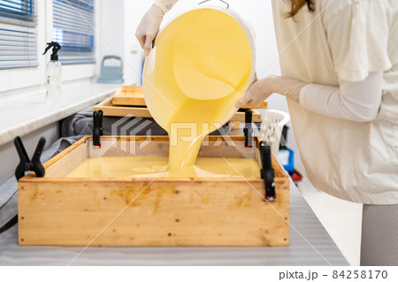 handmade natural cosmetics. soap preparation 84258170