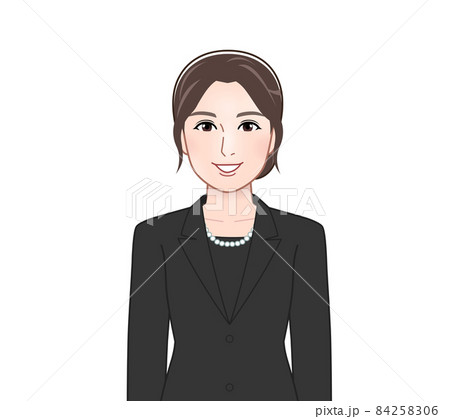 お葬式に出席した女性 84258306