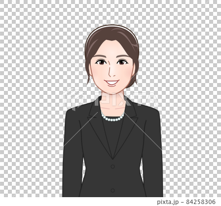 お葬式に出席した女性 84258306