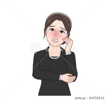 お葬式に出席した女性 84258313