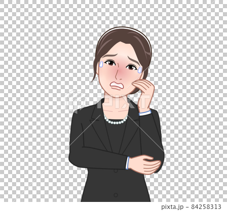 お葬式に出席した女性 84258313