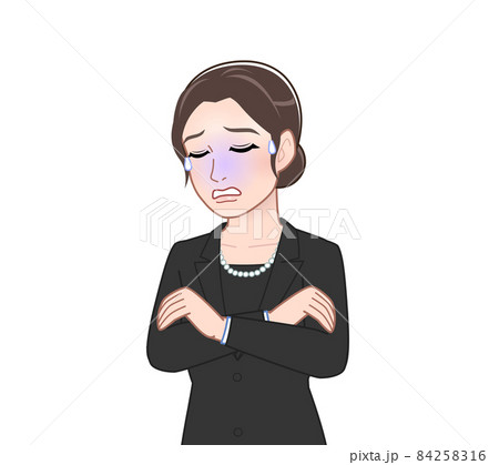 お葬式に出席した女性 84258316