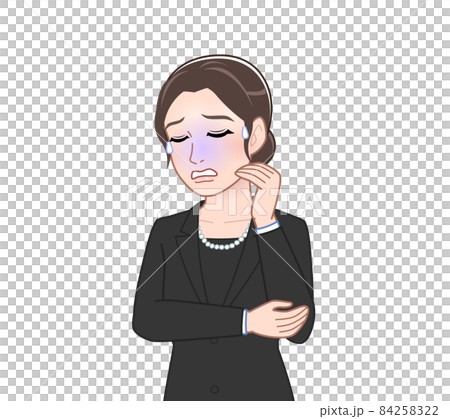 Female attending the funeral Female attending the funeral 84258322