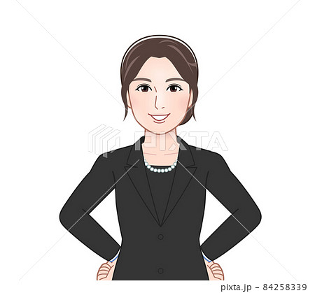 お葬式に出席した女性 84258339