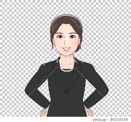 お葬式に出席した女性 84258339