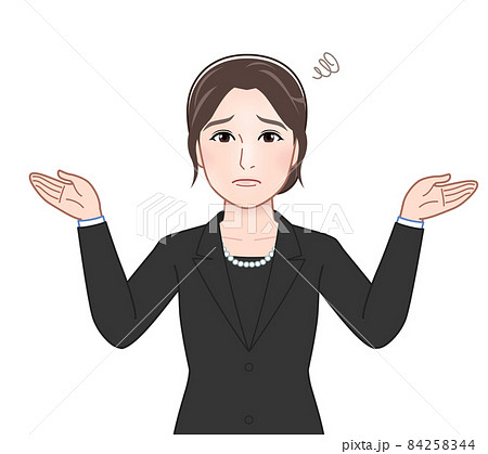 お葬式に出席した女性 お葬式に出席した女性 84258344