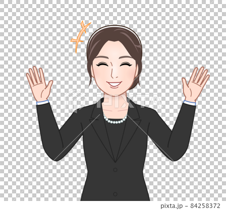 お葬式に出席した女性 84258372