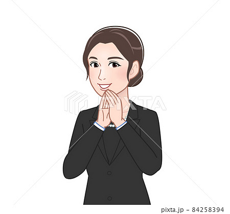 お葬式に出席した女性 お葬式に出席した女性 84258394