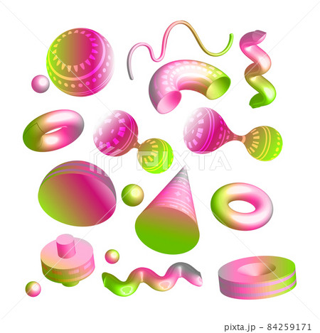 Graphic gradient realistic element figure, abstract modern set. 84259171