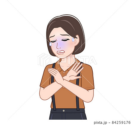サスペンダーの服を着た女性 サスペンダーの服を着た女性 84259176