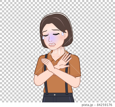 サスペンダーの服を着た女性 サスペンダーの服を着た女性 84259176