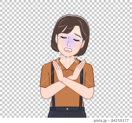 Female in suspenders clothes 84259177