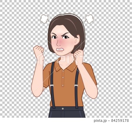 サスペンダーの服を着た女性 84259178