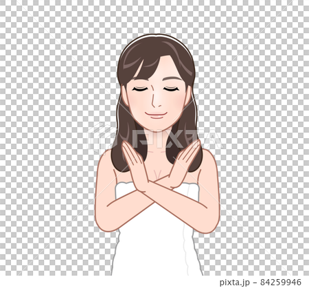 バスタオルを巻いた女性 84259946