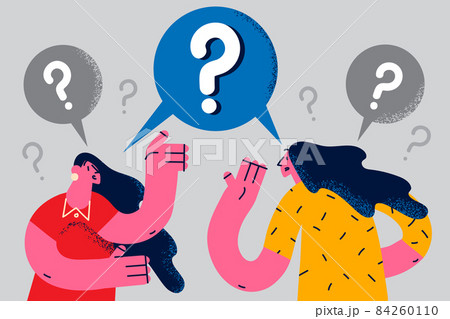 Women talk feel confused have misunderstanding in communication  84260110