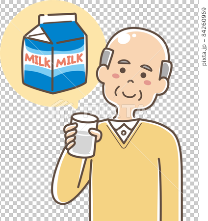 喝牛奶的老人 84260969