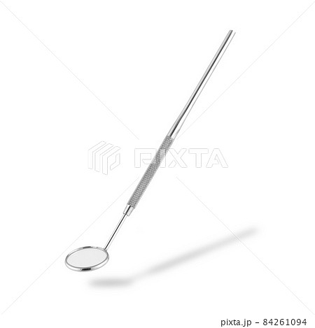 Dentist's mirror on white with drop shadow with clipping path 84261094