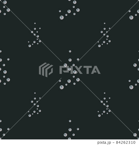 Seamless pattern bubbles on black background. Gray flat texture of soap for any purpose. 84262310