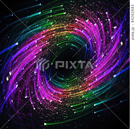 円形に渦巻く星の光跡のイラスト 円形に渦巻く星の光跡のイラスト 84262683